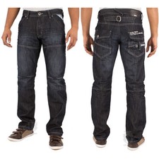 MENS ENZO BY ETO EZ 244 JEANS FASHION JEANS STANDARD REGULAR FIT - DARK BLUE