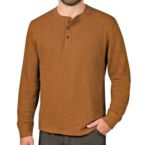 Mens thermal henley jumper - mens, top
