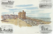 WITHERNSEA EAST RIDING  STUNNING HARDBACK COLLAGE TYPE  PRINT MUSEUM QUALITY
