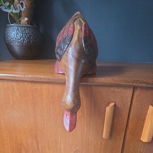 Hand carved wooden duck - carved,