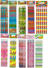 Novelty Pencils With Eraser Tip - School Stationery Gift Loot Party Bag Filler  