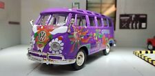VW T1 Camper Samba Hippie Flowers Split Screen Van 1:25 1:24 Scale Diecast Model
