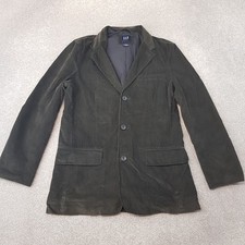Gap Mens Jacket Medium Black Grey Cord Corduroy Utility Blazer Sports Coat