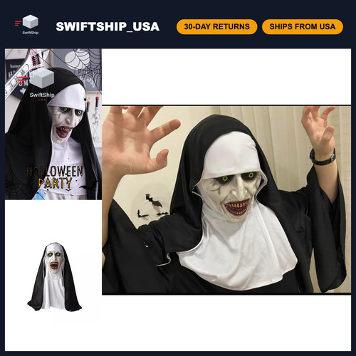 Creepy scary nun mask - scary, for