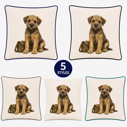 Border terrier puppy cushion - terrier,