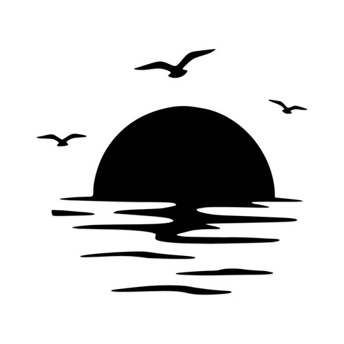 Sunset birds and sea campervan - sunset,