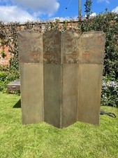 Large 19th Century Victorian Four Fold Scrap Screen Room Divider