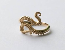 Bronze Octopus Tentacle Adjustable Ring