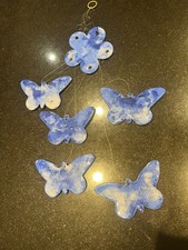 Hand Made Ceramic Blue Butterfly Mobile | VGC | Gift Idea 