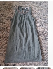 Made In Italy Luella Linen Dress Khaki Collar Detail And Pockets