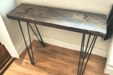 Rustic Reclaimed Scaffolding Board Console Table Radiator Cover 4 Hair Pin Legs