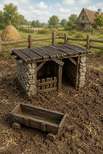 32mm pigsty with trough - with,