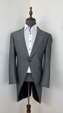 Mens Grey Tailcoat Jacket Wool