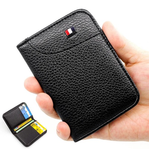 Slim leather credit - leather, card