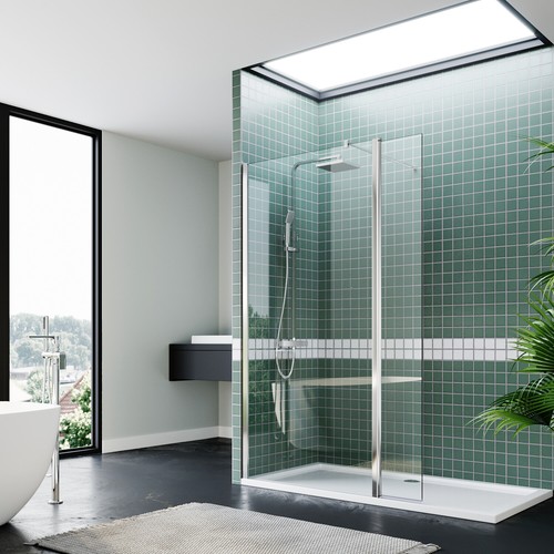 Walk shower enclosure and - walk, in