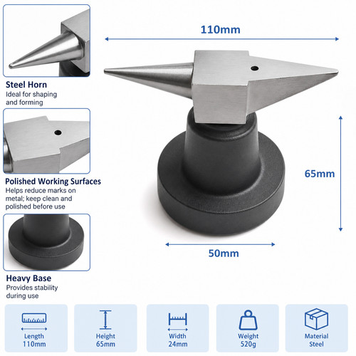 Jeweller steel anvil 110mm - jeweller's,