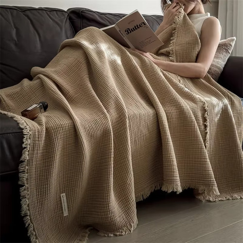 Chunky knit cotton throw - knit,