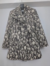 Vintage British Made 12 UK Ann Louise Roswald 199% Wool Cream Black Coat Jacket