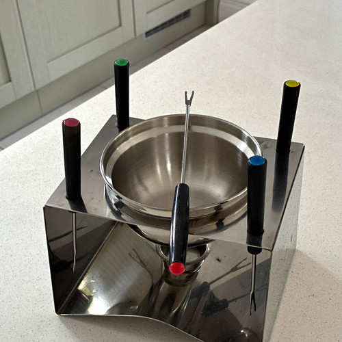 Stainless steel fondue set - stainless,