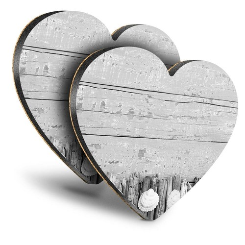Heart mdf coasters bw - 2x,