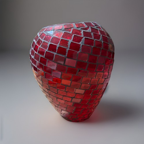 Mosaic leaded red glass wide - leaded,