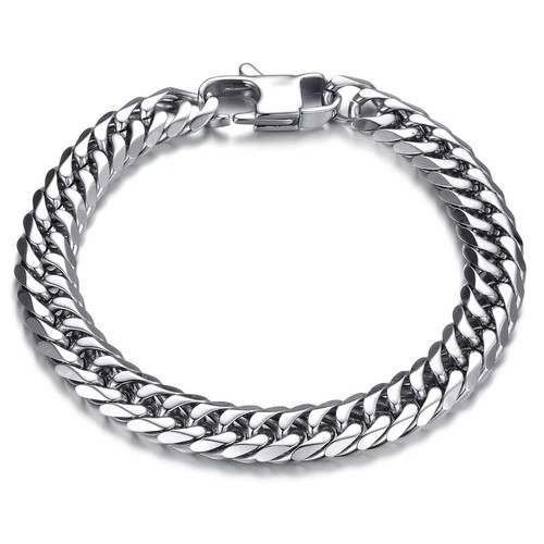 Men silver bracelet white - men's,
