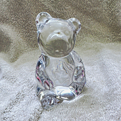 Clear glass bear - glass, figurine
