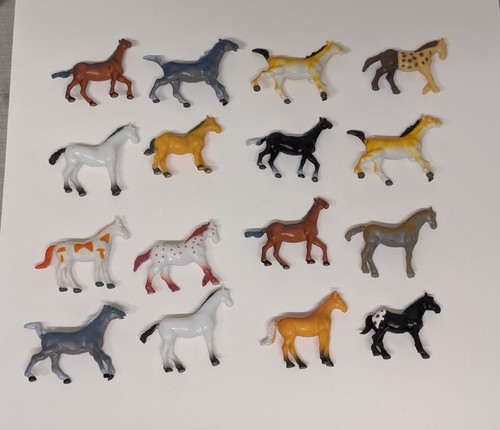 Plastic horses various - plastic,