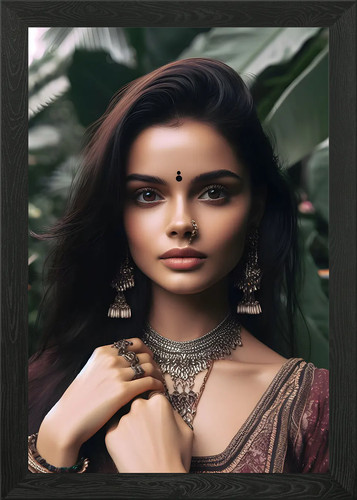 Beautiful indian girl - girl, framed