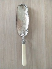 Victorian Era Crumb Scoop Silver Plated with Sterling Sliver Hallmark Antique