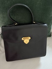 Asprey London Black Leather Bag