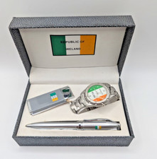 Republic of Ireland Watch, Pen & Lighter in Display Case