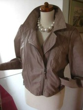 M&S faux leather JACKET 10 8 pink blush Ladies grease INDIGO COLLECTION