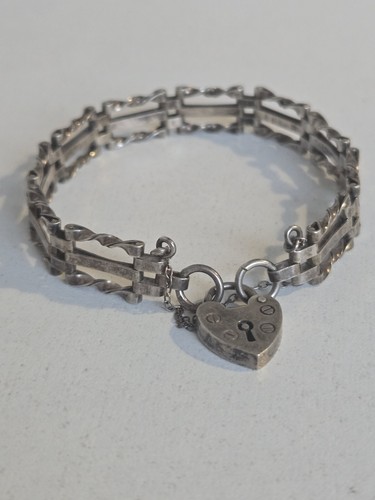 Sterling silver gate bracelet - sterling,