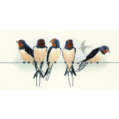 Birds swallows cross stitch - birds,