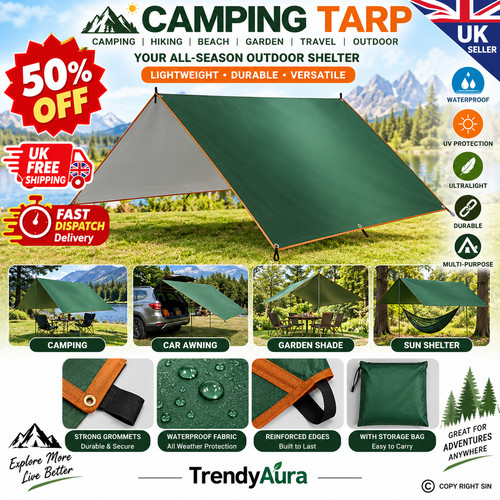 3x4m waterproof camping tarp - camping,