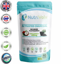 ✅Activated Charcoal 600mg – 90 Capsules for Gas, Bloating & Digestive Detox UK✅