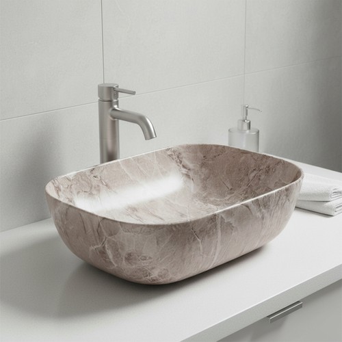 Gloss grey marble effect - grey,