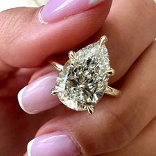 4ct Pear Cut Lab Created