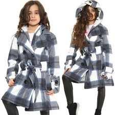 Kids Girls Overcoat Hooded
