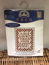 DMC Deco Counted Cross Stitch Kit Hard Red Floral Handanger 23x30cm Sampler BA78