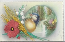 SPANISH SILK EMBROIDERED BIRD