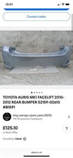 TOYOTA AURIS MK1  Rear Bumper, Used Condition, showing many age related marks.