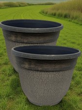 Crackle Planter 30cm Concrete