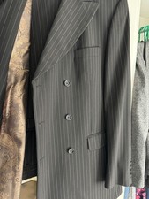 1940s style brown double breasted pinstripe suit 44 regular