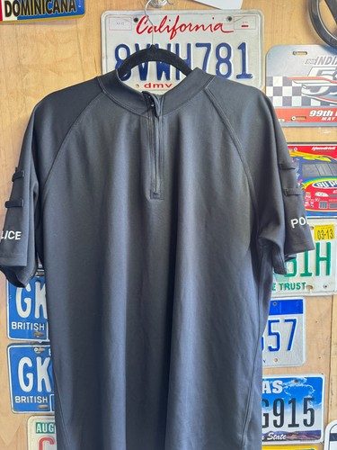 Police black polo zip up - polo,