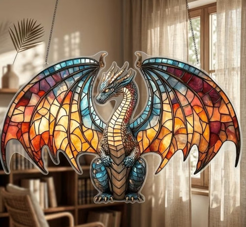 Dragon dreamcatcher suncatcher - dragon,