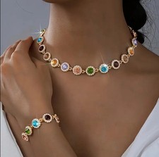 Sparkling rhinestones necklace - rhinestones,