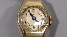 VINTAGE OMEGA 9CT GOLD LADIES WATCH 375