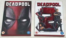 DEADPOOL 1 & 2 : Marvel Comedy Action 2 Film DVD + Slip Cover Set - In Vgc
